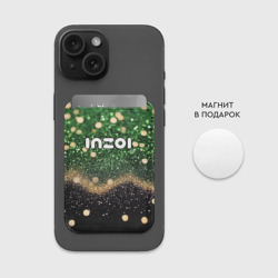 Картхолдер Magsafe магнитный Inzoi лого на черно-зеленом фоне - фото 2