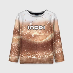 Детский лонгслив 3D Inzoi логотип на песочном фоне