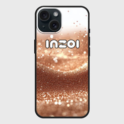 Чехол силиконовый для Apple iPhone 15 матовый Inzoi логотип на песочном фоне