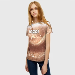 Женская футболка 3D Inzoi логотип на песочном фоне - фото 2
