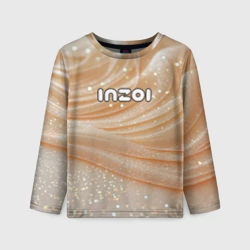 Детский лонгслив 3D Inzoi лого на блестящем фоне