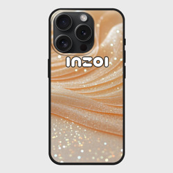 Чехол силиконовый для Apple iPhone 15 Pro матовый Inzoi лого на блестящем фоне
