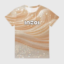 Женская футболка 3D Inzoi лого на блестящем фоне