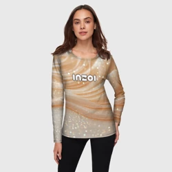 Женский лонгслив 3D Inzoi лого на блестящем фоне - фото 2