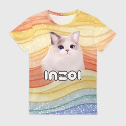 Женская футболка 3D Inzoi кошечка