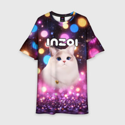 Детское платье 3D Inzoi кошечка и логотип