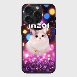 Чехол силиконовый для Apple iPhone 15 Pro матовый Inzoi кошечка и логотип