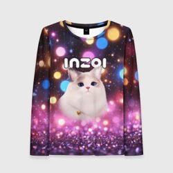 Женский лонгслив 3D Inzoi кошечка и логотип