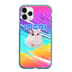 Чехол для iPhone 11 Pro Max матовый Inzoi кошечка на радужном фоне