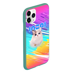 Чехол для iPhone 11 Pro Max матовый Inzoi кошечка на радужном фоне - фото 2