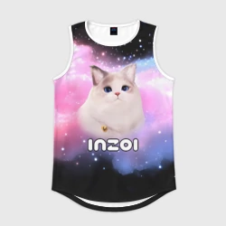 Мужская спортивная майка 3D Inzoi логотип и кошечка на облаке 