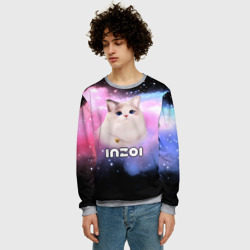Мужской свитшот 3D Inzoi логотип и кошечка на облаке  - фото 2