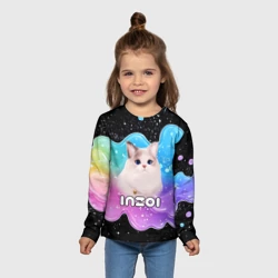 Детский лонгслив 3D Inzoi кошечка волнистая радуга - фото 2