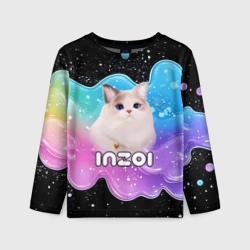 Детский лонгслив 3D Inzoi кошечка волнистая радуга