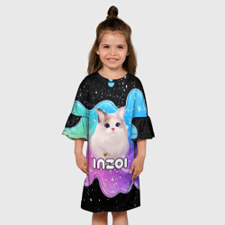 Детское платье 3D Inzoi кошечка волнистая радуга - фото 2