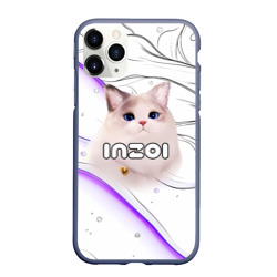 Чехол для iPhone 11 Pro Max матовый Inzoi лого с кошкой