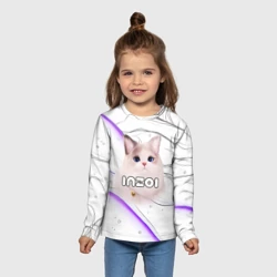 Детский лонгслив 3D Inzoi лого с кошкой  - фото 2