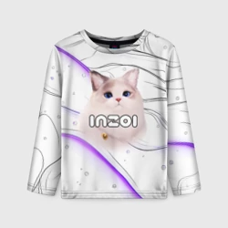 Детский лонгслив 3D Inzoi лого с кошкой 