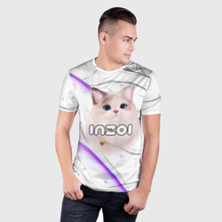 Мужская футболка 3D Slim Inzoi лого с кошкой  - фото 2