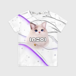 Детская футболка 3D Inzoi лого с кошкой 