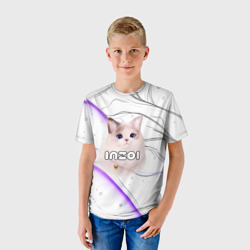 Детская футболка 3D Inzoi лого с кошкой  - фото 2