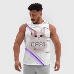 Мужская спортивная майка 3D Inzoi лого с кошкой  - фото 2