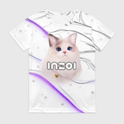 Женская футболка 3D Inzoi лого с кошкой 
