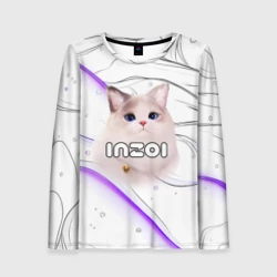 Женский лонгслив 3D Inzoi лого с кошкой 