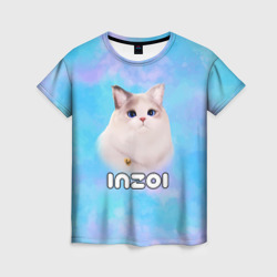 Женская футболка 3D Inzoi кошечка и логотип игры