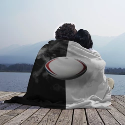 Плед 3D Мяч для регби в черно-белом - фото 2