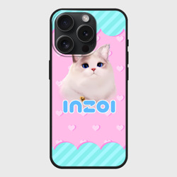 Чехол силиконовый для Apple iPhone 15 Pro матовый Inzoi с кошечкой