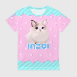 Женская футболка 3D Inzoi с кошечкой