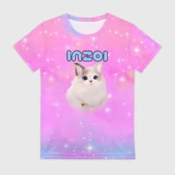 Женская футболка 3D Inzoi розовый фон