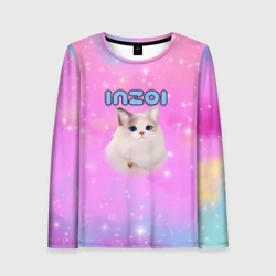 Женский лонгслив 3D Inzoi розовый фон