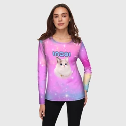 Женский лонгслив 3D Inzoi розовый фон - фото 2