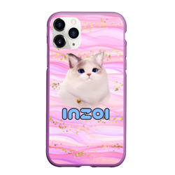 Чехол для iPhone 11 Pro Max матовый Inzoi розовый фон с золотинками
