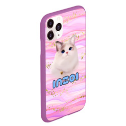 Чехол для iPhone 11 Pro Max матовый Inzoi розовый фон с золотинками - фото 2