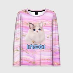 Женский лонгслив 3D Inzoi розовый фон с золотинками