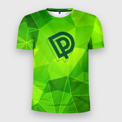 Мужская футболка 3D Slim Deep Purple green poly