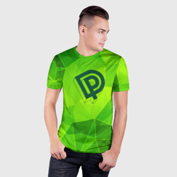 Мужская футболка 3D Slim Deep Purple green poly - фото 2