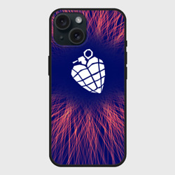 Чехол силиконовый для Apple iPhone 15 матовый Green Day red energy
