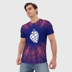 Мужская футболка 3D Green Day red energy - фото 2