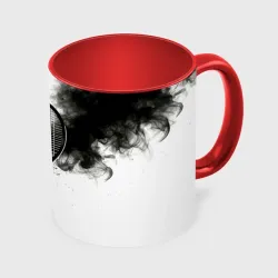 Кружка с полной запечаткой Теннисная ракетка в черном дыму