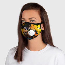 Маска из неопрена Капибара на скейте на фоне брызг  - фото 2