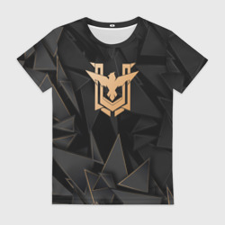 Женская футболка 3D Free Fire golden poly