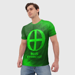 Мужская футболка 3D Blue Exorcist - green gradient - фото 2