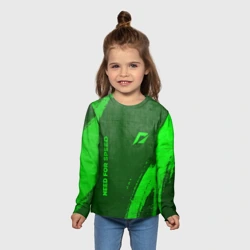 Детский лонгслив 3D Need for Speed - green gradient вертикально - фото 2