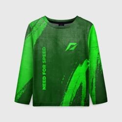 Детский лонгслив 3D Need for Speed - green gradient вертикально