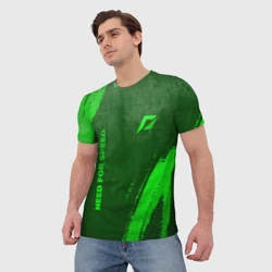 Мужская футболка 3D Need for Speed - green gradient вертикально - фото 2