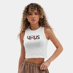 Женская укороченная майка-топ хлопок Virus - фото 2